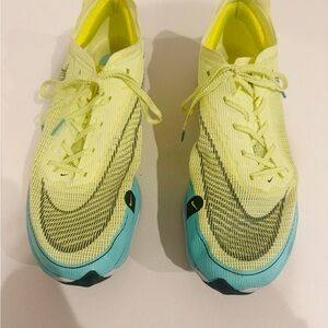 Nike Yellow and Blue Vaporfly Running Shoes